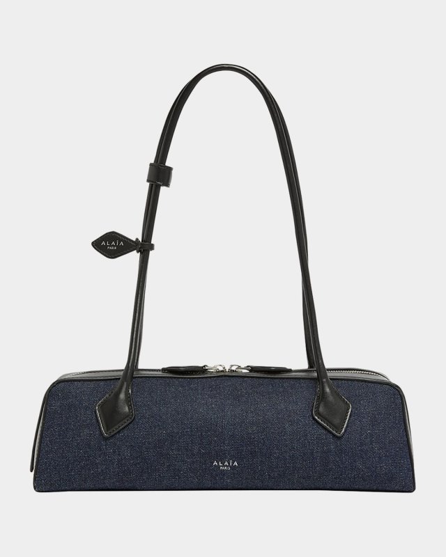 Le Teckel Medium Shoulder Bag in Denim